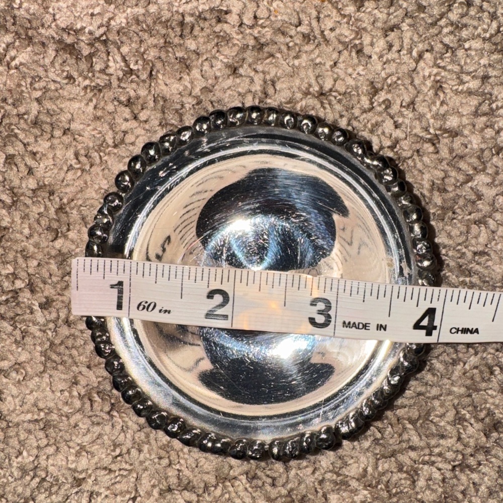 VINTAGE MCM Michael Aram Stainless Bowl Molten Beaded Signed - Picture 7 of 9